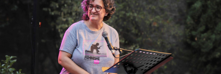 Mercè Falguera a l'acte de l'Esquerra Independentista del 10 de setembre del 2022